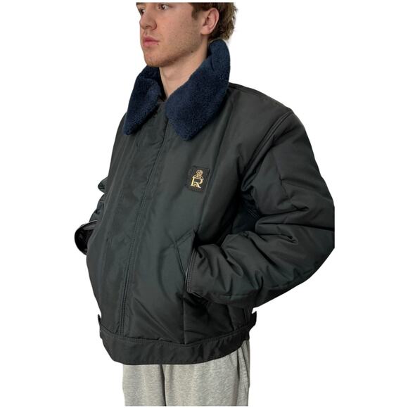 Vintage Refrigiwear navy jacket faux fur collar size XL style 56 - Picture 4 of 16